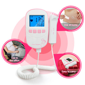 ELERA Fetal Doppler Baby Heartbeat fetal Detector Portable Ultrasound Heart Rate fetal Monitor Doppler foetal